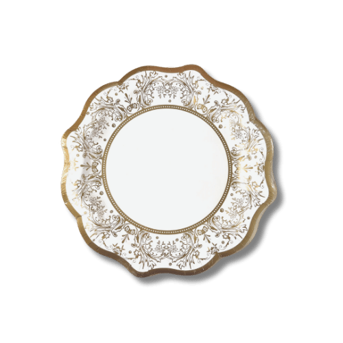 Gold and White Porcelain paper plates