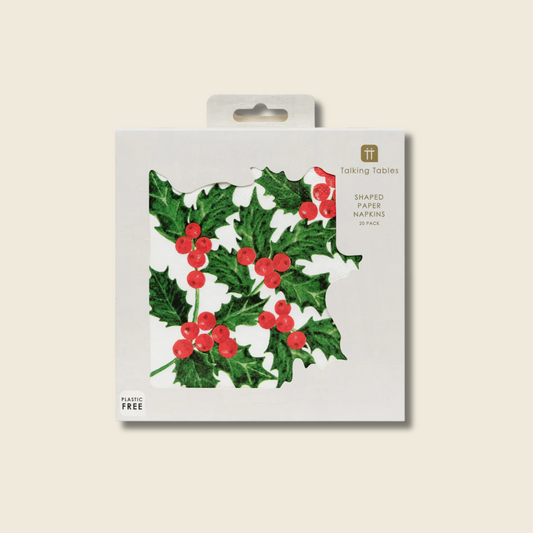 Talking Tables Red Holly Sprig Napkins